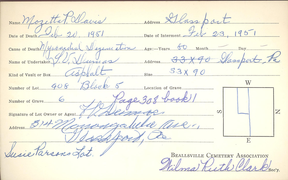 burial card